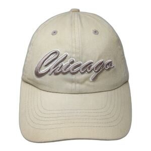 One Way Graphique Chicago Baseball Cap Beige One Size Adjustable Slideback Hat